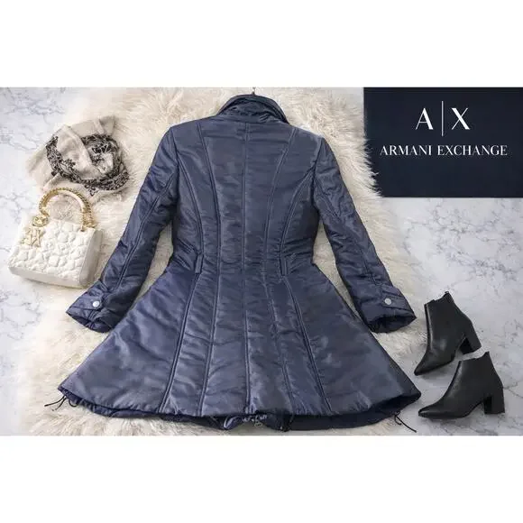 Armani Exchange Dark Blue Long Coat Sz. M